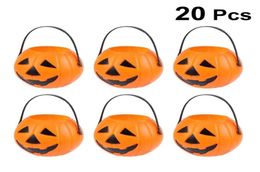 20 Pcs Plastic Pumpkin Bucket Stylish Performance Props Sweet Holder for Home Halloween Party Decorations Organiser Box Y2010067635079