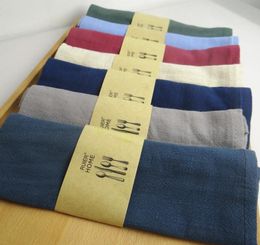 12pcslot plain dyed Good water absorption Plain color 100 linen napkin Tea towels for restaurant2118420