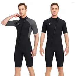 Women's Swimwear 3mm Wetsuit Front Zip Short Sleeve Surf Suits Neoprene Men Diving Suit Swimming Snorkeling Rafting Kitesurf