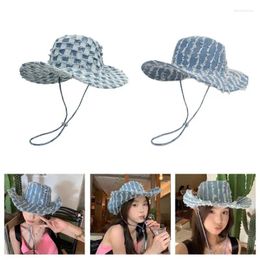 Berets Denims Cowboy Hats Summer Spring Wide Brims Sun Hat Breathable Fisherman Caps Female Beach Outdoor Sport Headwear