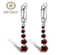 GEM039S BALLET 267Ct Natural Red Garnet Gemstone Drop Earrings Genuine Pure 925 Sterling Silver Fine Jewelry For Women 2106245349762