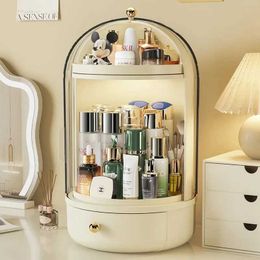 Cosmetic Organiser 360 Rotating Makeup Box Large Capacity Storage Dressing Table Top Luxury Display Q2404291