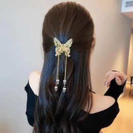 Hair Clips Elegant Butterfly Tassel Hairpin Accessories For Women Gift Retro Luxury Transparent Wing Claw Clip Girl's Headwear Jewelry