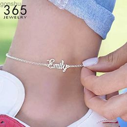 SCHAGLets Personalisierter Name Knöchel Edelstahlkette Customized Knöchel für Frauen Bohemian Beach Schmuck Mode Hochzeitsgeschenke WX WX