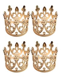 4pcs set Vintage Baroque Mini Flower Girls Crystal Rhinestone Crown Tiara Headdress Hair Accessories Gold C19022201281K6150683