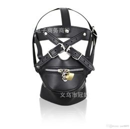 BDSM Sex Toys Black Leather Head Harness With Muzzle Leather Muzzle Bondage Restraint Gear Adult Sex Product A9907245374