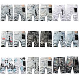 Pantaloncini da uomo per jeans viola shorts casual strappato motociclista slim driver jeans designer pantaloncini viola shorts impilati ksubi jeans marchio alla moda pantaloni retrò marchio phorts