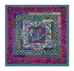 New Twill Silk Scarf Women Provence Flower map Print Square Scarves Wraps Female Foulard Large Hijab Shawl Neckerchief 130cm130CM7139733