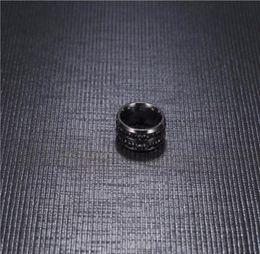 2018 New Fashion Men039s Ring Black Crystal Ring Titanium Steel FullDrill Double Row Circle Diamond Wedding Ring858847546138351911044