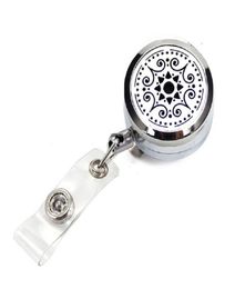 Fashion Sunshine Badge Holder Silver Essential Oil Locket Keychain Name Tag Holder Brooch For 2018 Gifts7021020