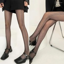 Women Socks Womens Dark Gothic Pantyhose Vintage Side Striped Jacquard Black Fishnet Tights Wholesale