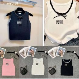 Fashion Tank Top Women Embroidery Logo Tops Women Summer Short Slim Navel Exposed Outfit Elastic Sports Knitted Tanks Womens Vest Knitted Pullover Cropped Top 666