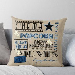 Pillow Movie Theatre Cinema Admit One Ticket Pillow-Blue Throw Christmas Ornaments 2024 Case Plaid Sofa