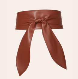 Belts Women Waistbelts Wide Girdle Soft Bow Ribbon Extra Long Belt Imitation Leather Clothing Accessory Waistbelt8757233