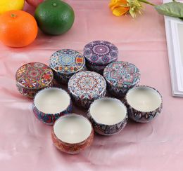 9pcs1set Tinplate Essential Oil Incense Handmade Smokeless Soy Wax Scented Candle Aromatherapy Candles Romantic Dating Atmospher1018037