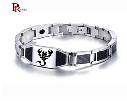 Carbon Fibre Magnetic Bio Energy Bracelets for Men Stylish Scorpion Healthy Therapy Link Chain Male Bracelet 846quot6707879