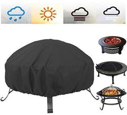 Outdoor Garden Yard Round Canopy Furniture Covers Waterproof Patio Fire Pit Cover UV Protector Grill BBQ Shelter Dust Cover T200614123785