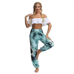 Women's Pants Women Fashion Casual Printed Loose Bohemian Beach Holiday Bloomers Pocket Sunscreen Thai Yoga Sports Pant