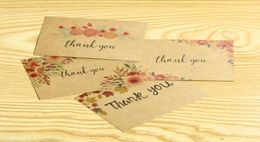 Kraft Paper Single Page Thank You Card Message Greeting Cards Wedding Birthday Party Flower Shop Without Envelope8057934