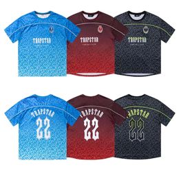 Men's T-Shirts Trapstar Mesh Football Jersey Blue Black Red Men Sportswear T-shirt Designer Fashion Clothing 5555