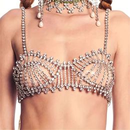 Costume Accessories Exquisite Shiny Rhinestone Fashion Ball Party Sexy Crystal Bra Chain Jewelry Dressing Accessories