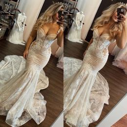 Sweetheart Dresses Berta Wedding Dress Lace Mermaid Sweep Train Vintage Appliques Robe De Mariee Bridal Gowns