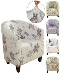 Chair Covers Stretch Club Printed Floral Tub Couch Cover Armchairs Slipcover Single Seat For Bar Counter Living Room5992885