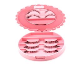 NEW 1PC Acrylic Cute Bow False Eyelashes Eye Lashes Storage Box Makeup Cosmetic Mirror Case Organizer8732368
