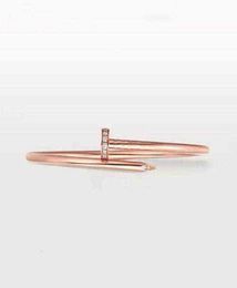 Thin Small Model Slim Nail Bracelets Bangles for Women Men Cubic Zirconia 316L Titanium Steel Jewelry Designer Jewelry5801057