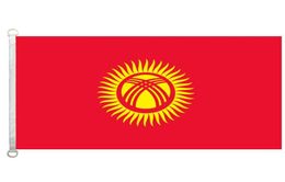 Kyrgyzstan Flag Banner 3X5FT90x150cm 100 Polyester 110gsm Warp Knitted Fabric Outdoor Flag3633956