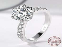 20ct Silver 925 Rings Natural Gemstone Zirconia Diamond Wedding Ring for Bride Women Band Fine Jewellery J4275031120