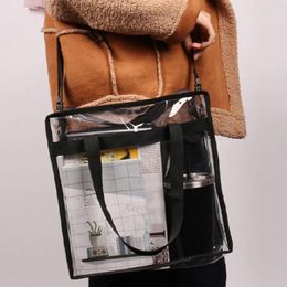 Storage Bags 2024 Women Large Capacity Handbag Transparent Shoulder Crossbody Bag PVC Clear Waterproof Travel Shopping Tote Clutch