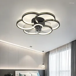 Decorative Led Ceiling Lamps Chandelier Fan Bedroom With Light And Control Fans Fixture