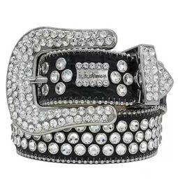 2022 DesignerBelt Simon Belts for Men Women Shiny diamond belt Black on Black Blue white multicolour with bling rhinestones as gift8641976