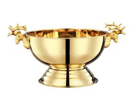 304 stainless steel deer head ear cooler gold silver champagne ice bucket champagne ice bowl2000207