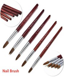 Nail Brushes 1 PC Sable Hair Acrylic Brush Wood Handle Painting Pen For Powder Professional Salon Quality DIY Beauty5767796