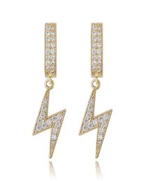 Trendy Hip Hop Earrings for Men Women Gold Silver Colour CZ Light Earings Iced Out Bling CZ Rock Punk Wedding Gift8640958