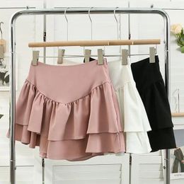 Skirts Tiered Ruffled Mini Skirt High Waist Layered Flowy Chiffon Short Summer Spring Women Soft-Girl Fairycore Outfit L386