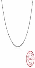 Lekani 2 Sizes Available Real 925 Sterling Silver 1mm Slim Box Chain Necklace Womens Mens Kids 4045cm Jewellery Kolye Collares5850626
