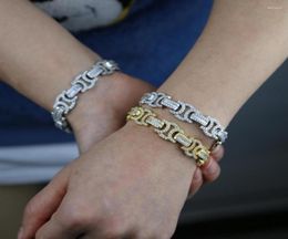 Link Bracelets 2022 Hip Hop 5a Cubic Zircon Bracelet Curb Cuban Chain For Women Femme Prong Miami Rock N39 Roll3458211
