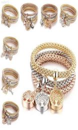 Bracelet Elastic Crystal Bracelets Force Popcorn Corn Chain Diamond Butterfly Pendant Female Simple atmosphere Jewelry Valentine9247405