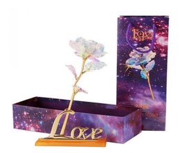 Gold Foil Plated Rose Flashing Luminous Rose Flower Golden Rose Wedding Decor Birthday Mother039s Day Valentine Day Boxed Gift 9471071