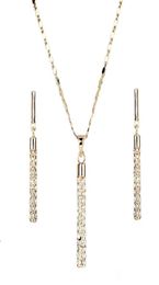 Crystal clear 18K Real Gold Plated Austria ELEMENTS Drop Earrings and Pendant Necklace Sets4800576
