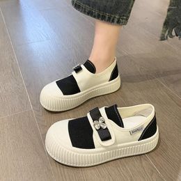 Casual Shoes 2024 For Women Button Women's Vulcanize Platform Sneakers Round Toe Ladies Zapatillas De Mujer