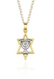 Religious Menorah And Star Of David Jewish Jewellery Magen Necklace Judaica Hebrew Israel Faith Lamp Hanukkah Pendant11307028