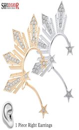 Gold Crystal Star Ear Clip Earrings for Women Accessories Lovely Hyperbole Rhinestone Stars Big Ear Cuff Earring Fashion Jewelry9211969