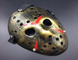 New Cosplay Golden Colour Friday The 13th Jason Voorhees Hockey Mask9805487