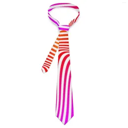 Bow Ties Striped Abstract Op Art Stripes Tie Wedding Party Neck Retro Trendy For Men Graphic Collar Necktie