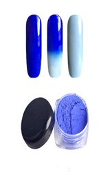 Whole 1gbox Thermochromic Pigment Colour Change Nail Powder Dust Tempature Gradient Nail Gel Nail Polish Decoration 12Color1408851