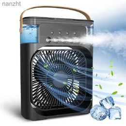 Electric Fans Electric Fan Portable Air Conditioning USB LED Night Light Mist Fun 3-In-1 FofiFier Mini Desktop Cooling Fanwx